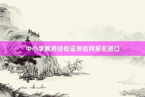 中小学教师经验证测验网报名进口