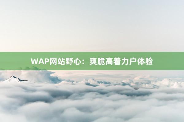WAP网站野心：爽脆高着力户体验